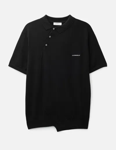 Hypegolf X Post Archive Faction (paf) Knit S/s Polo In Black