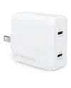 Hypergear Pd40w Dual Usb-c Wall Charger In White
