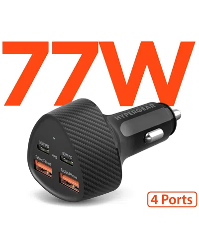 Hypergear Speedboost Quad Pd 77w Car Charger In Black