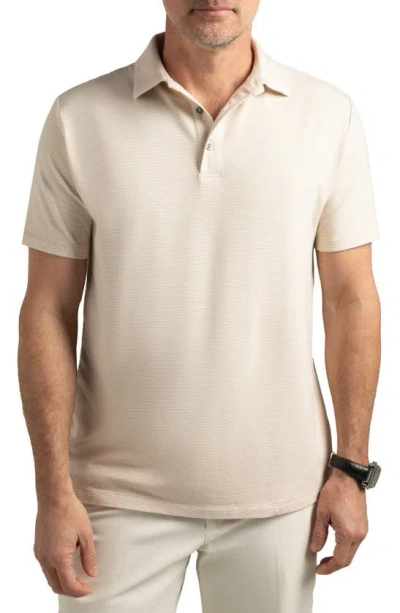 Hypernatural Pinehurst Classic Fit Cotton Blend Golf Polo In Khaki / White