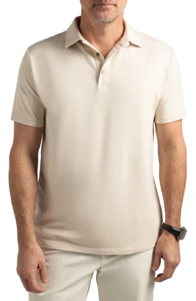 Hypernatural Pinehurst Classic Fit Cotton Blend Golf Polo In Khaki/white