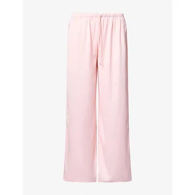 Hyphen Womens Kenny Wide-leg Satin Trousers Baby Pink