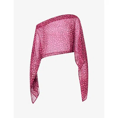 Hyphen Womens Liana Cropped Sheer Top Plum