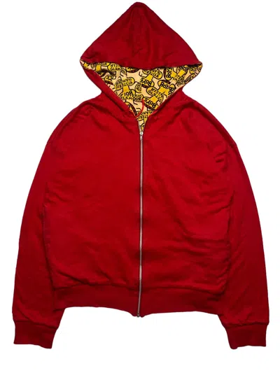 Pre-owned Hysteric Glamour 1980s  - Sex Symbol Reversible Zip Hoodie In Red