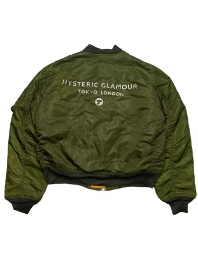 Pre-owned Hysteric Glamour 1980s  Tokyo London Iluminati Bomber Jacket In Green