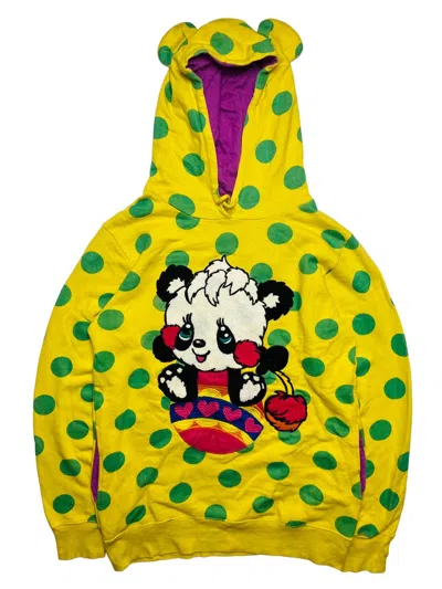 Pre-owned Hysteric Glamour 2000s Grand Ground - 3d Ear Polka Panda Hoodie In Yellow