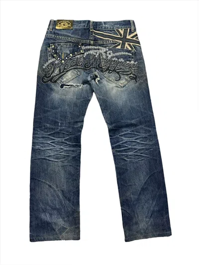 Pre-owned Hysteric Glamour 32x30 Red Peppers Distressed Denim Jeans In Blue