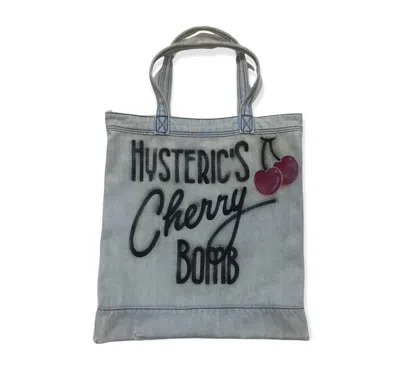 Pre-owned Hysteric Glamour ‘90s Cherry Bomb Distressed Tote In Blue