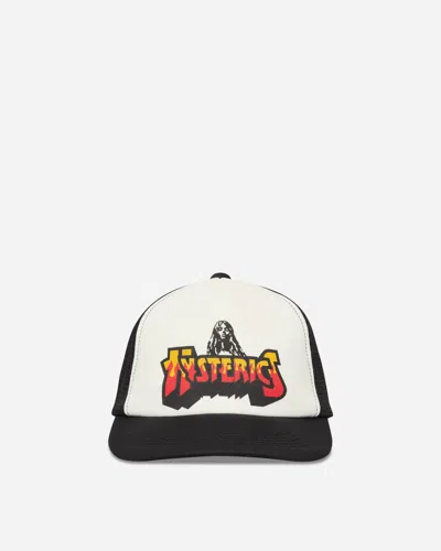 Hysteric Glamour Bad Ass Fire Logo Mesh Cap Black In White