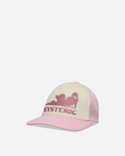 Hysteric Glamour Black Cat Woman Mesh Cap In Pink