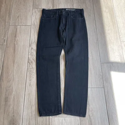 Pre-owned Hysteric Glamour Devil Girl Leather Patch Straight Denim Jeans In Black