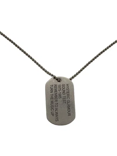 Pre-owned Hysteric Glamour Dog Tag Necklace In Silver