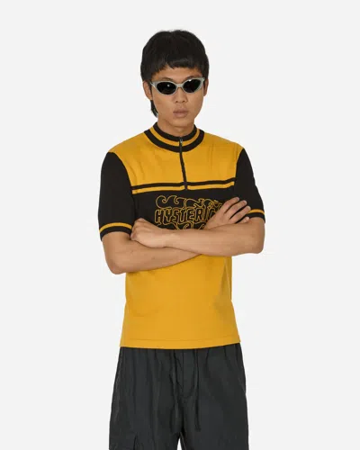 Hysteric Glamour Flame Logo Embroidered Cycling Jersey In Yellow
