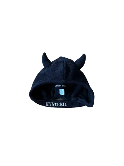Pre-owned Hysteric Glamour Fleece Mini Devil Horn Cap W/ Chin Strap In Black