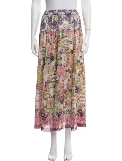 Pre-owned Hysteric Glamour Floral Print Long Skirt In Pink
