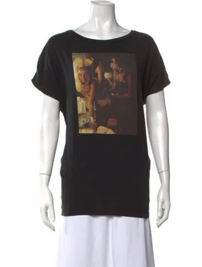 Pre-owned Hysteric Glamour Graphic Print Crew Neck T-shirt In Black