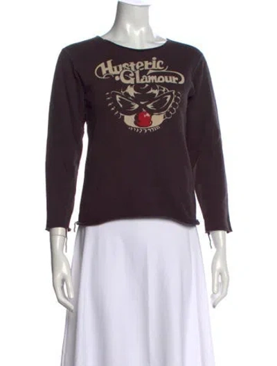 Pre-owned Hysteric Glamour Graphic Print Crew Neck T-shirt In Brown