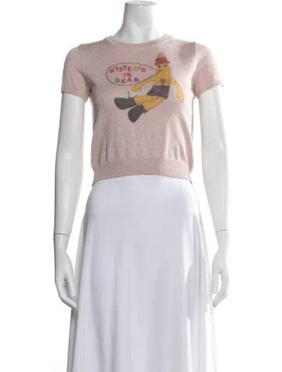 Pre-owned Hysteric Glamour Graphic Print Crew Neck T-shirt In Pink