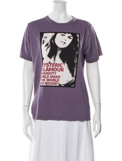 Pre-owned Hysteric Glamour Graphic Print Crew Neck T-shirt In Purple