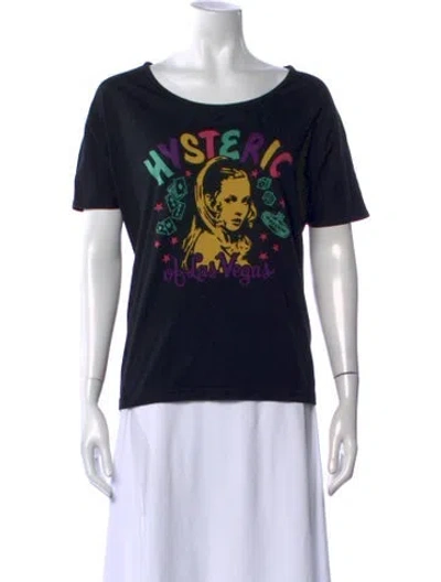Pre-owned Hysteric Glamour Graphic Print Scoop Neck T-shirt In Black