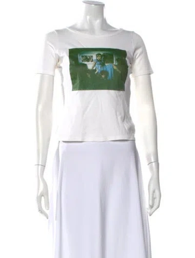 Pre-owned Hysteric Glamour Graphic Print Scoop Neck T-shirt In White