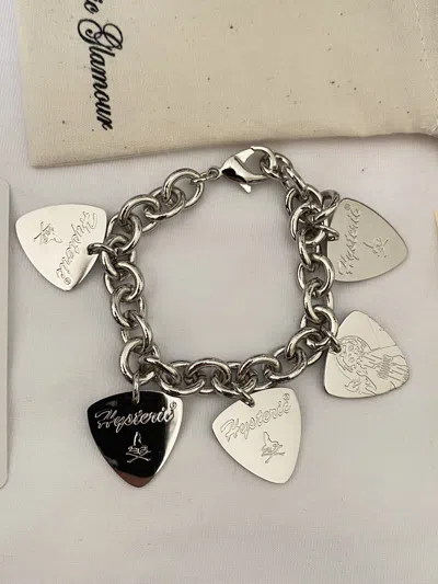 Pre-owned Hysteric Glamour Guitar Pick Bracelet In Silver