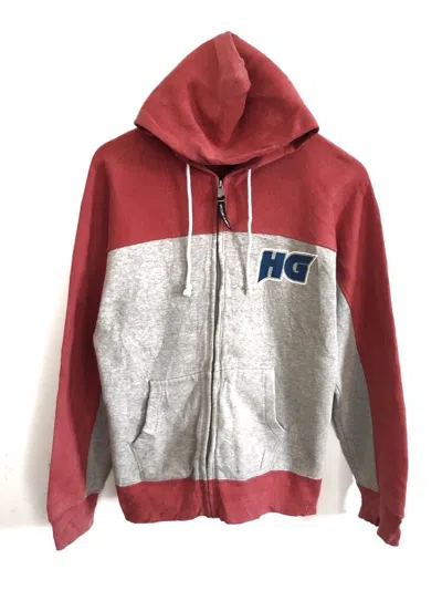 Pre-owned Hysteric Glamour Heatog Hg Trademark Logo Two Tones Hoodie In Gray/red