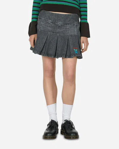 Hysteric Glamour Hys Mouse Pleated Denim Skirt In Black