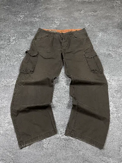 Pre-owned Hysteric Glamour If Six Was Nine Cargo Straight Flared Pants Size 32 Y2k 00s In Brown