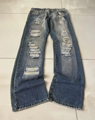 Pre-owned Hysteric Glamour Lgb If Six Was Nine Style Distressed Jeans In Blue