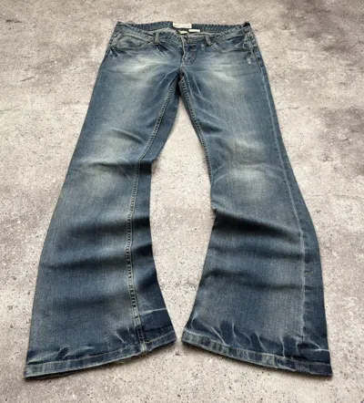 Pre-owned Hysteric Glamour Lgb If Six Was Nine Style Flared Faded Jeans Y2k In Blue
