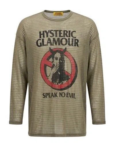 Hysteric Glamour Man T-shirt Military Green Size Onesize Cotton, Nylon In Multi