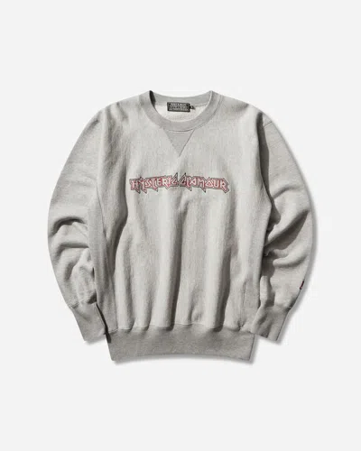 Hysteric Glamour Men S Maiden Logo Embroidered Sweatshirt Grey In Gray