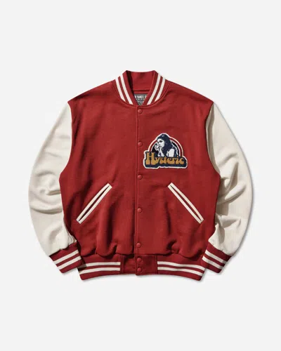 Hysteric Glamour Men S Smoking Girl Patch Stadium Jacket In Brown