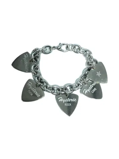 Pre-owned Hysteric Glamour Multi Guitar Pick Bracelet In Silver