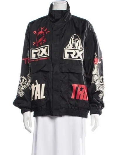 Pre-owned Hysteric Glamour Nylon Graphic Print Jacket In Black