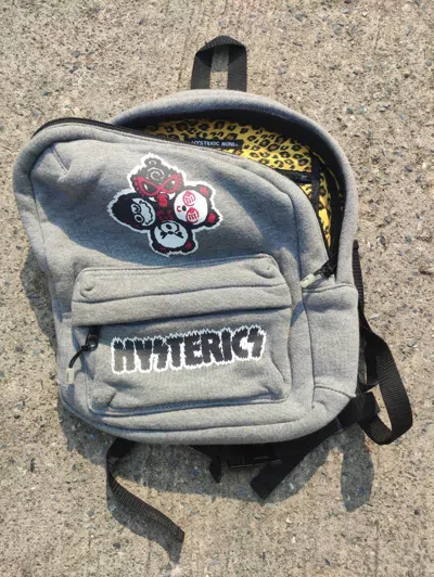 Pre-owned Hysteric Glamour Parody Kiss Band Leopard Backpack In Grey