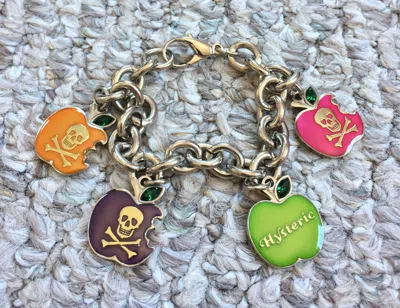 Pre-owned Hysteric Glamour Skull Apple Charm Bracelet In Multi