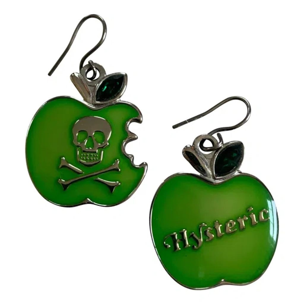 hysteric glamour ピアス　skull ppple Pre-owned Hysteric Glamour Skull Apple Charm Earrings In Green