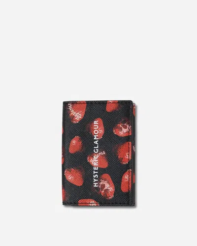 Hysteric Glamour Skull Berry Tri-fold Wallet Black In Multi