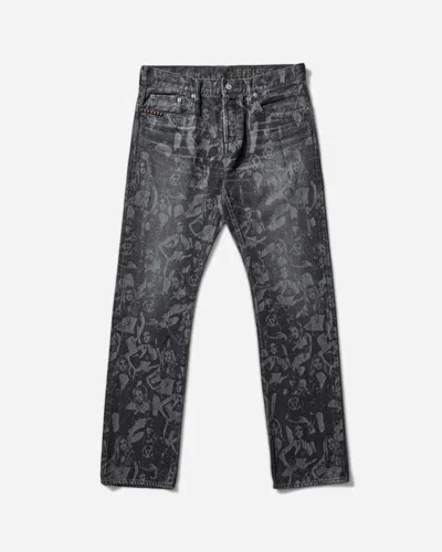 Hysteric Glamour Slam Jam Hysteric Angels Screen Print Denim Pants In Black