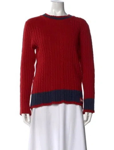 Pre-owned Hysteric Glamour Striped Crew Neck Sweater In Red
