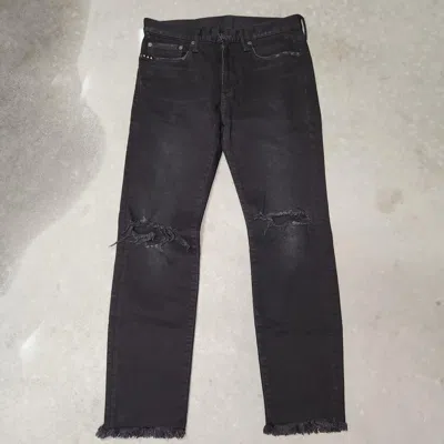 Pre-owned Hysteric Glamour Stud Jeans Distressed In Black