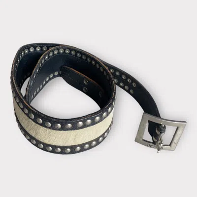 Pre-owned Hysteric Glamour Studded Pony Hair Belt In Black
