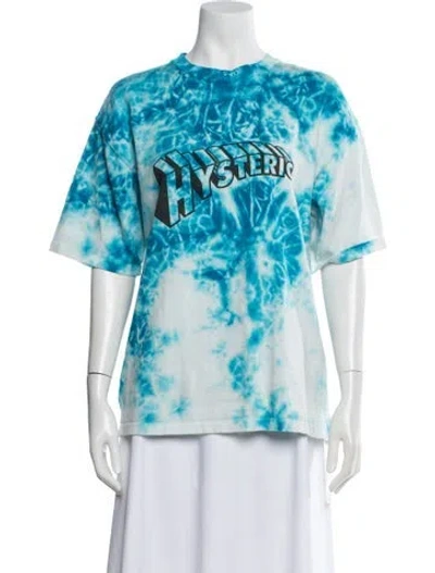 Pre-owned Hysteric Glamour Tie-dye Print Crew Neck T-shirt In Blue