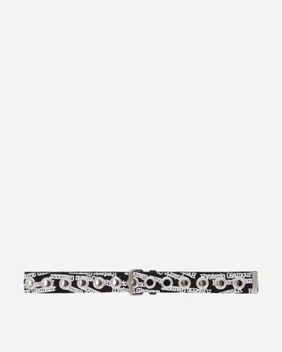 Hysteric Glamour Type Logo Eyelet Tape Belt In Black