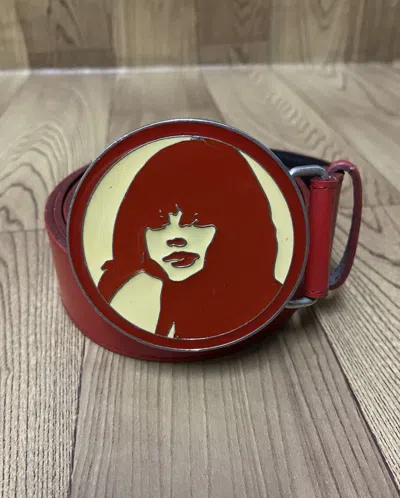 Pre-owned Hysteric Glamour Very Vintage Brand  Leather Belt 1990s In Red