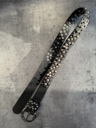Pre-owned Hysteric Glamour Vintage Belts Y2k Rhinestones Punk Leather Belt Japanese In Black