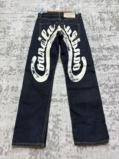 Pre-owned Hysteric Glamour Vintage Cocolulu Co&lu Painted Logo Selvedge Jeans In Blue