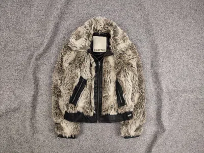 Pre-owned Hysteric Glamour Vintage Japanese Fur Leather Rick Owen's Style Jacket Y2k In Sand